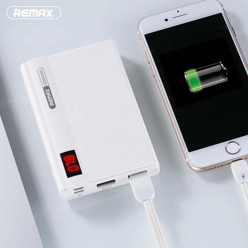 Remax LINON Pro внешний аккумулятор 10000 мАч двойной USB портативный мобильный для зарядки