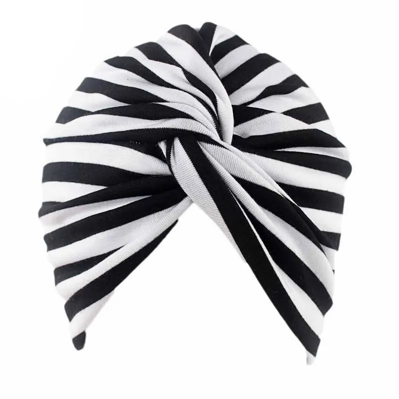 

Muslim Women Stretch Cotton Striped Beanie Turban Chemo Hat Head Wrap Cap Headwear for Cancer Patients
