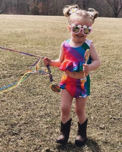 Бренд для новорожденных девочек Радужный топ с оборками из 2 предметов жилет