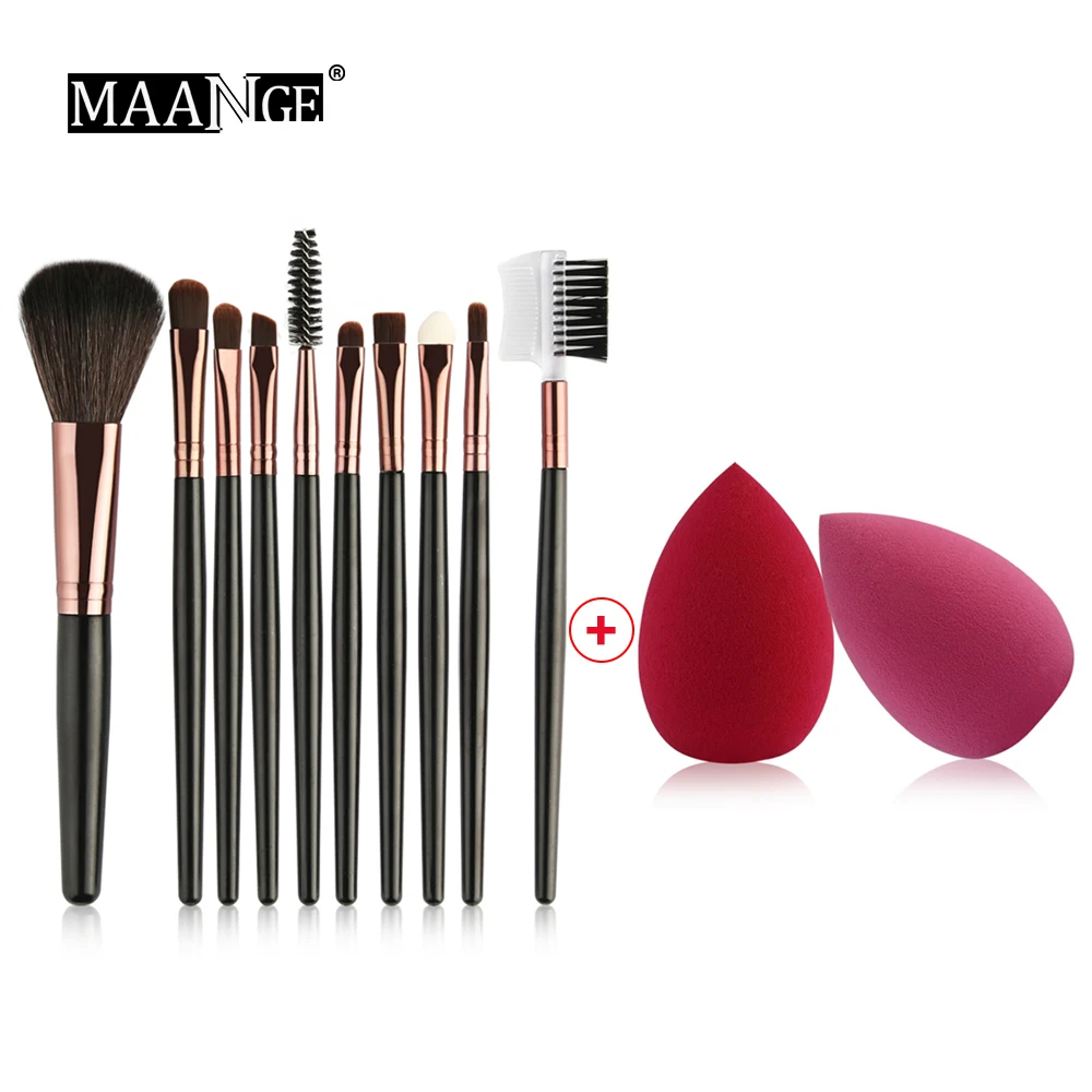 MAANGE Soft 6/8/10 шт. Кисти для макияжа тени век ресницы пудра кисть + спонж