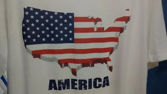 3D США &quotАмерика&quot с флагом дизайн мягкий белый 100% хлопок патриотическая