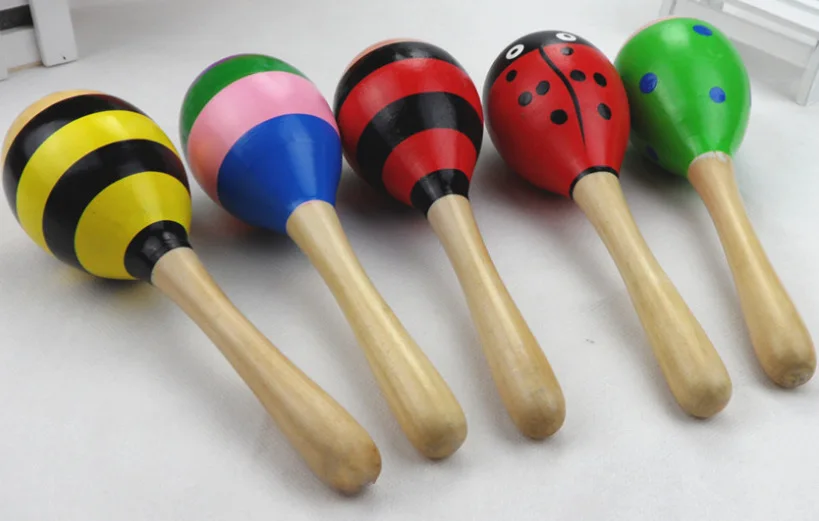 1 шт. красочные деревянные maracas Детские Дети Раннее Образование музыкальный инструмент Погремушка шейкер вечерние детские подарки игрушки Вечерние