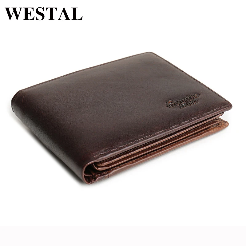 WESTAL натуральная кожа клатч мужской кошелек короткие бумажник ретро маленькие