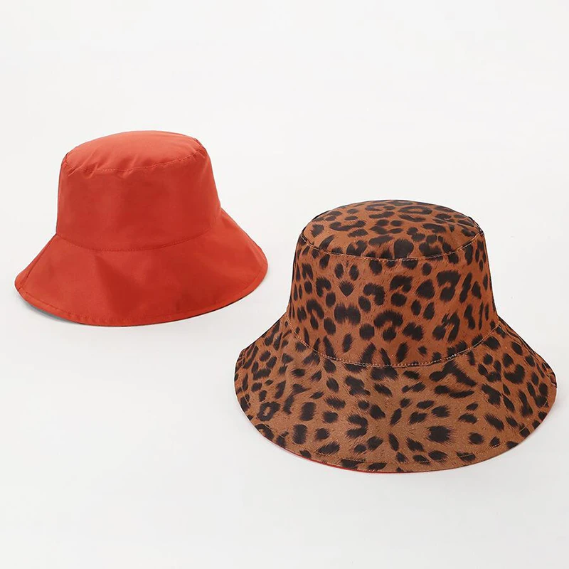 SUOGRY Новая мода лето Реверсивный Cappello Pescatore леопардовые шапки для рыбаков женские шляпы
