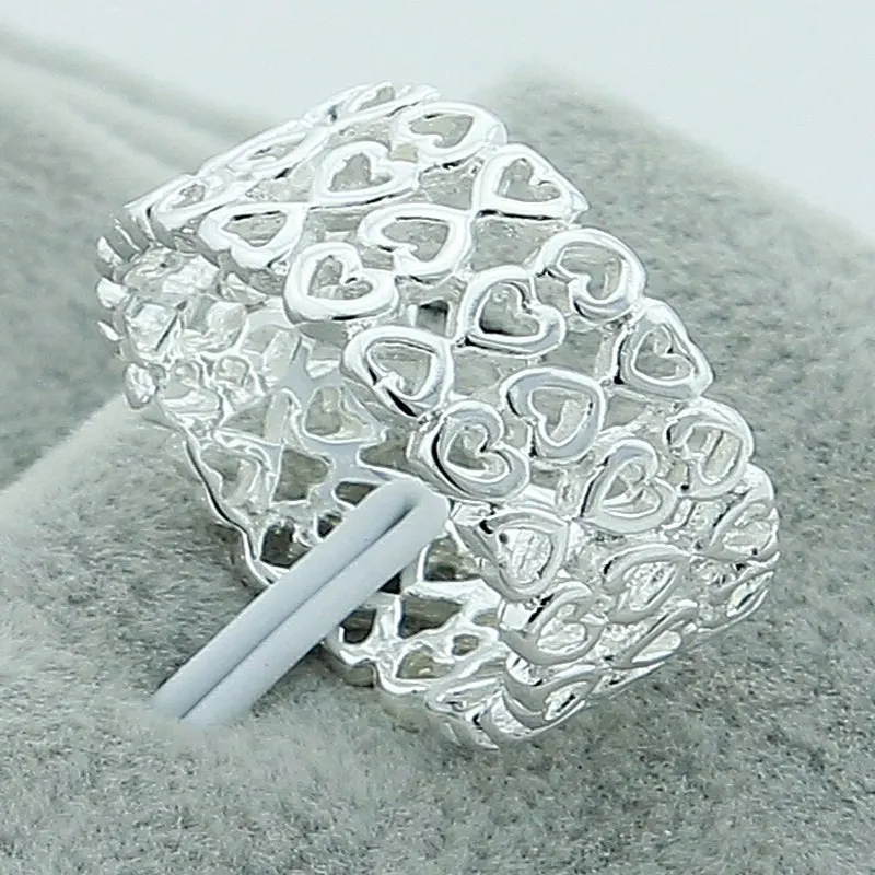 חדש פשוט עיצוב 925 כסף טבעת אופנה מלא של אהבת אצבע טבעות נשים נקבה יום הולדת תכשיטי אנל