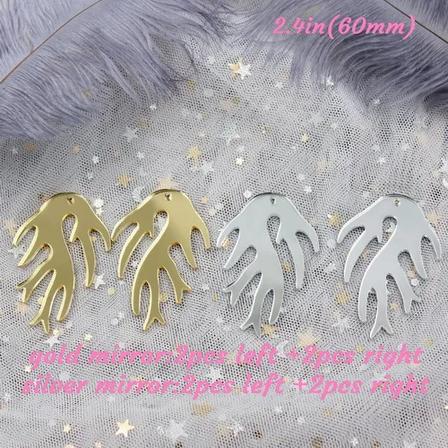 mirror set-8pcs 60 мм акриловые серьги листья свисающие серьги блеск/матовый/черный/зеркальный лист лазерный вырез 2,"-AC1534 - Цвет: mirror set-8pcs