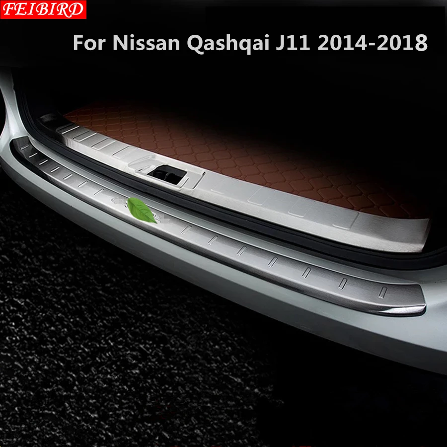 Нержавеющая сталь Задний Внешний+ внутренний Бампер протектор порога пластина литья гарнир 2 шт для Nissan Qashqai J11