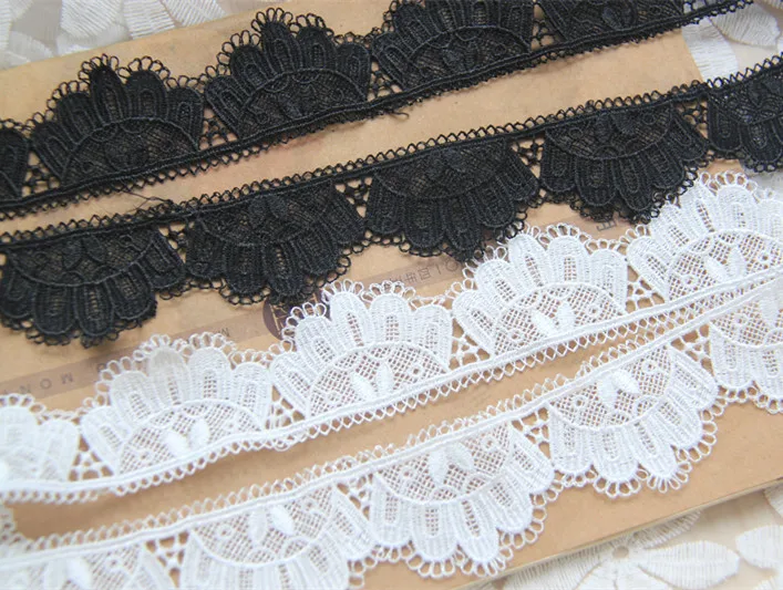 10 yard 4cm 1.57&quot wide ivory/black Crown embroidery lace trim ribbon 954v free ship | Дом и сад