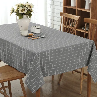 Недорогой черно белый настольный клетчатый чехол для столовой|table cover|white table