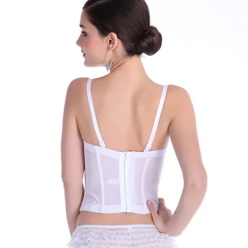 

White Bustiers And Corsets Women Beauty Shaper Body Trainer Latex Waist Cincher Lace Slimming Girdle Chest Binder Bra Strap Top