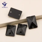 Стразы YANRUO 3250, черные хрустальные, стеклянные, прямоугольные, Пришивные, с плоской спинкой, Стразы для одежды