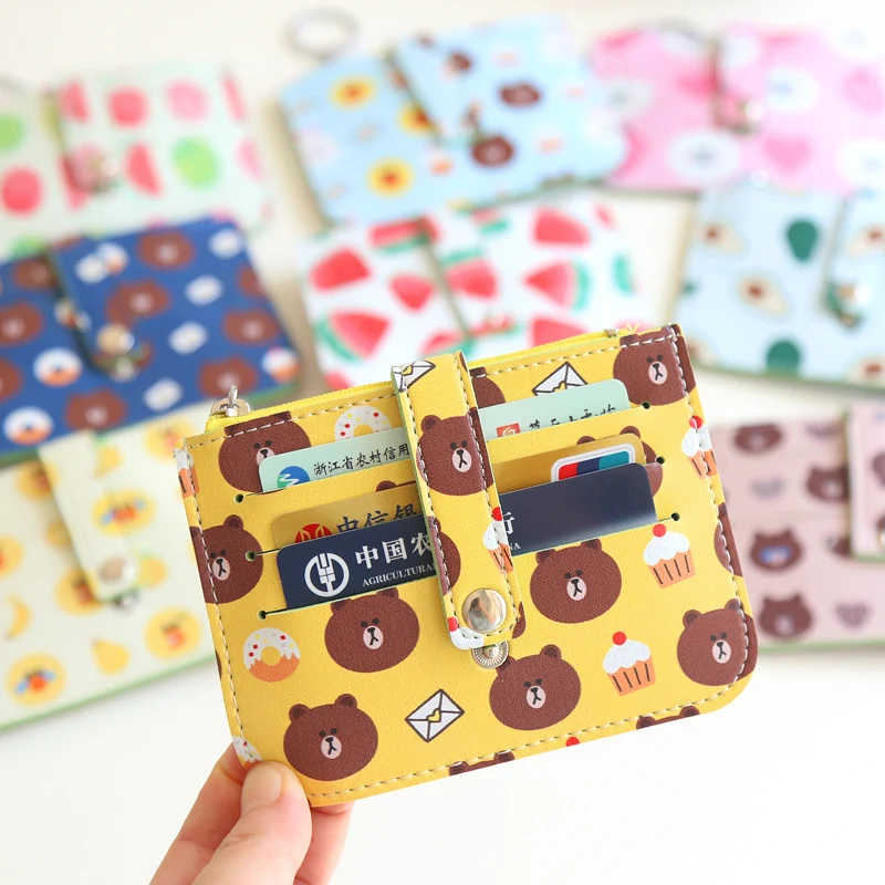 Новинка, корейский милый держатель для карт Kawaii, 6 карт, Женская посылка, кошелек, подарок на день рождения для девочек и мальчиков