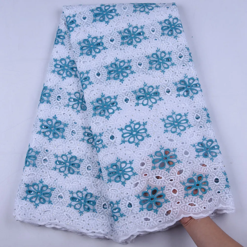 Pure Cotton African Dry Lace Fabric With Stones High Quality Nigerian Lace Fabric Swiss Voile Lace In Switzerland In Party A1654