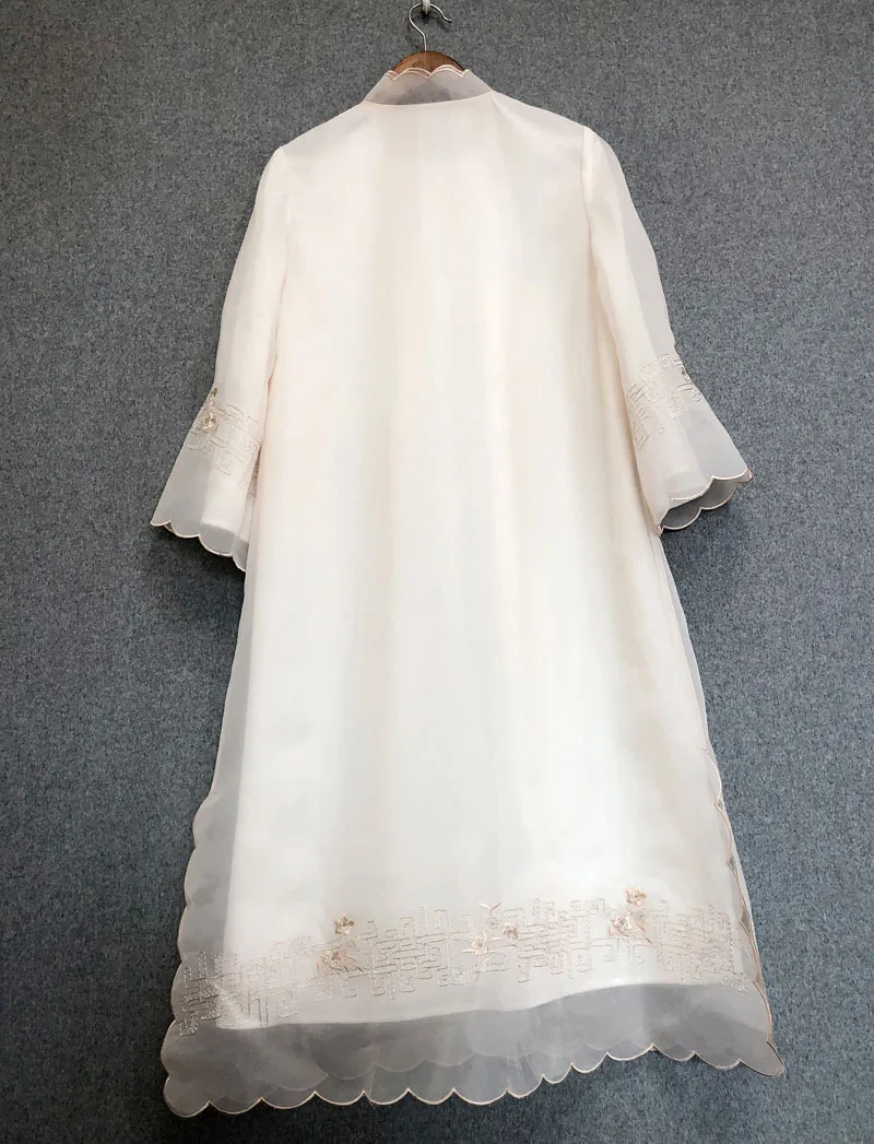 Casaco Feminino, весна-лето, длинное пальто, верхняя одежда для женщин, роскошная вышивка, однобортное винтажное пальто, пальто для женщин
