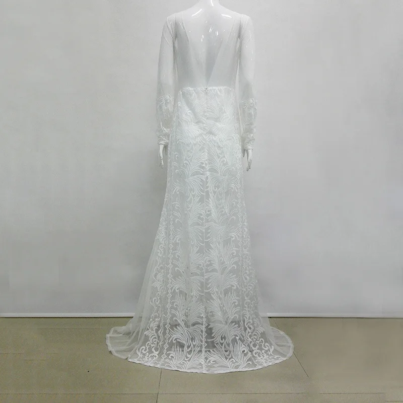 Платье женское длинное прозрачное кружевное Осеннее вечернее | Женская одежда