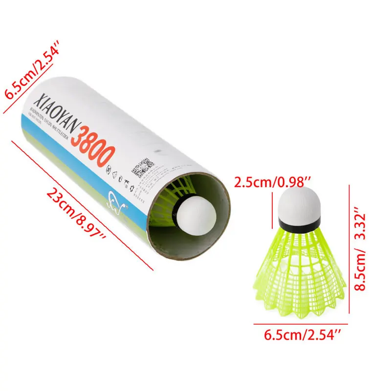 Тренировочный тренировочный мяч для бадминтона 6 шт. желтая нейлоновая волана