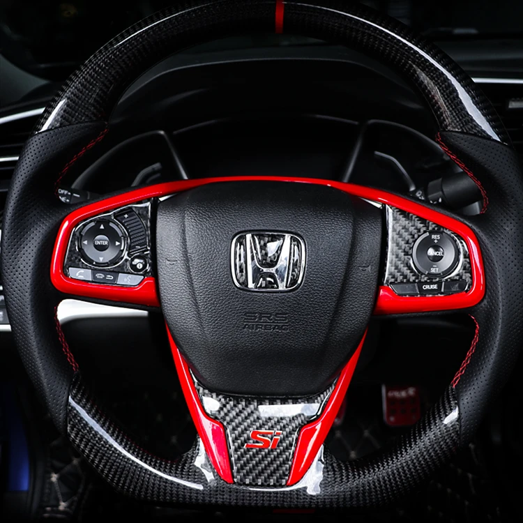 Фортепиано красный Интерьер Литье крышка ABS Decroation крышка планки для Honda Civic 10th LHD стайлинга автомобилей