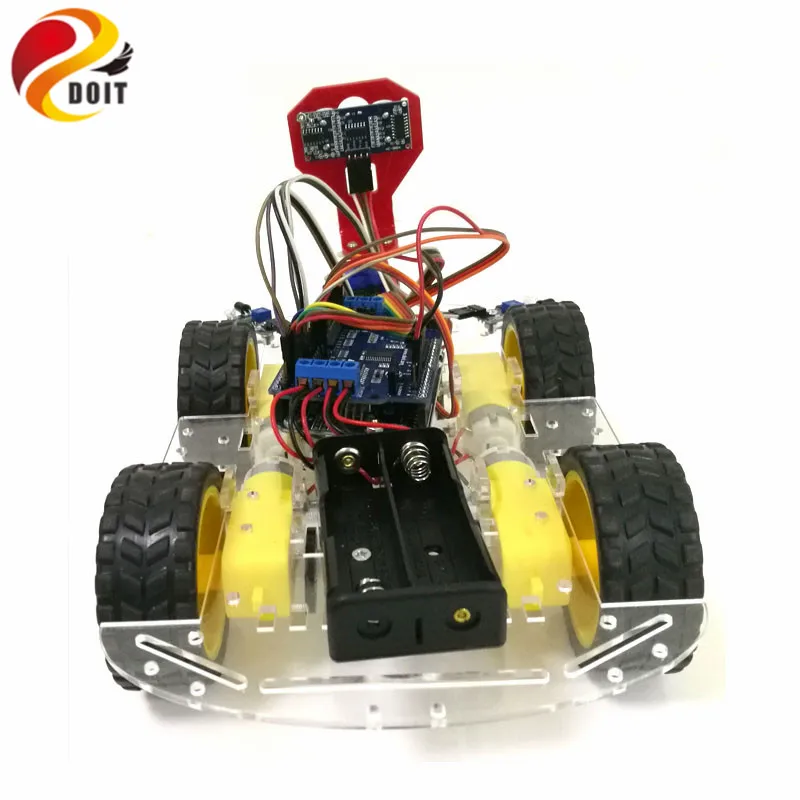 Беспроводной контроль обхода препятствий 4WD Arduino робот автомобильный комплект