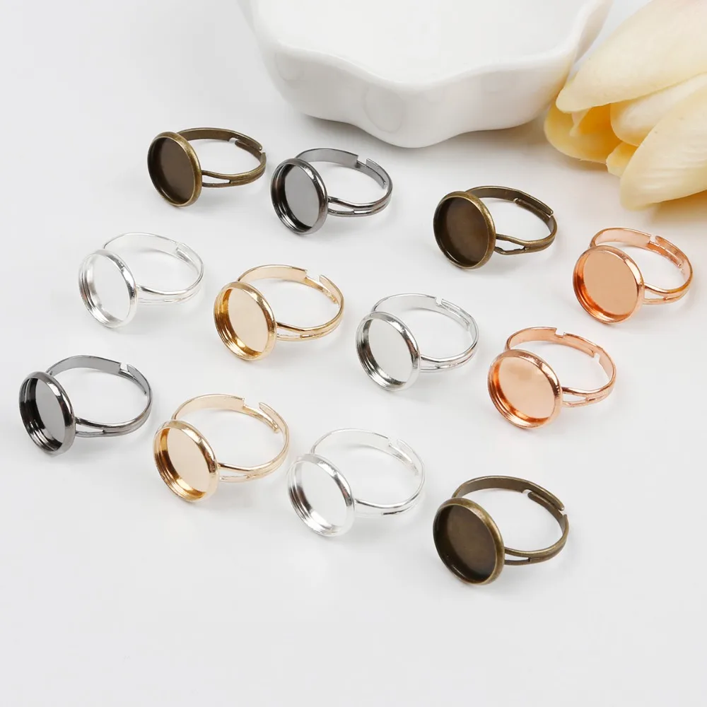 10 шт./лот Новое Стильное регулируемое пустое основание кольца подходит для