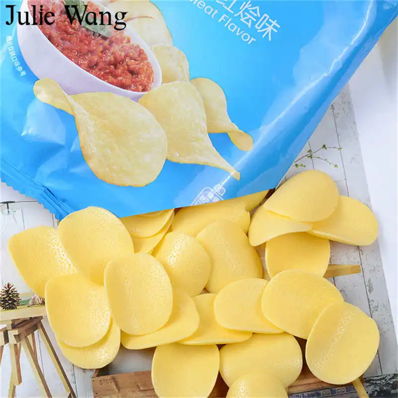 Julie Wang 10 шт. искусственная еда из смолы картофельные чипсы Подвески слизь