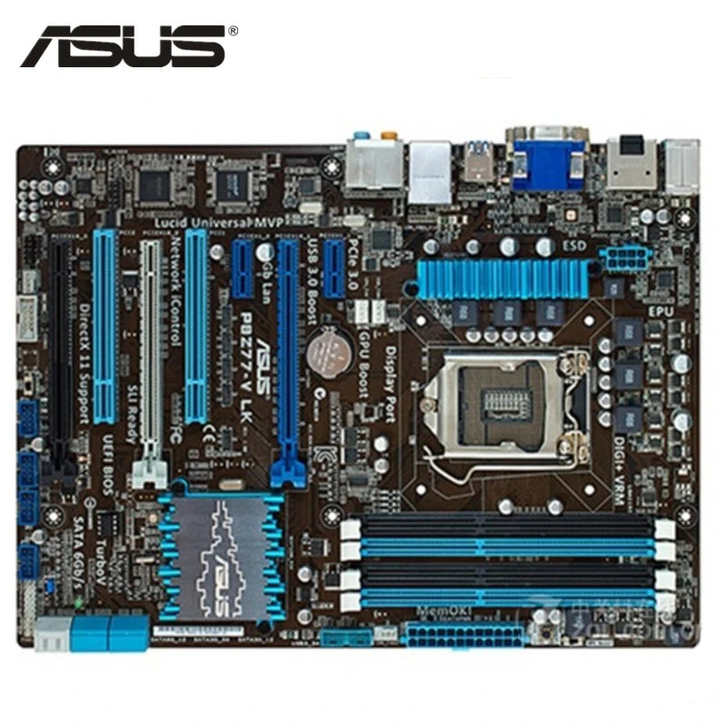 Материнская плата ASUS P8Z77 V LK LGA 1155 DDR3 32 ГБ для Intel Z77 десктопная материнская