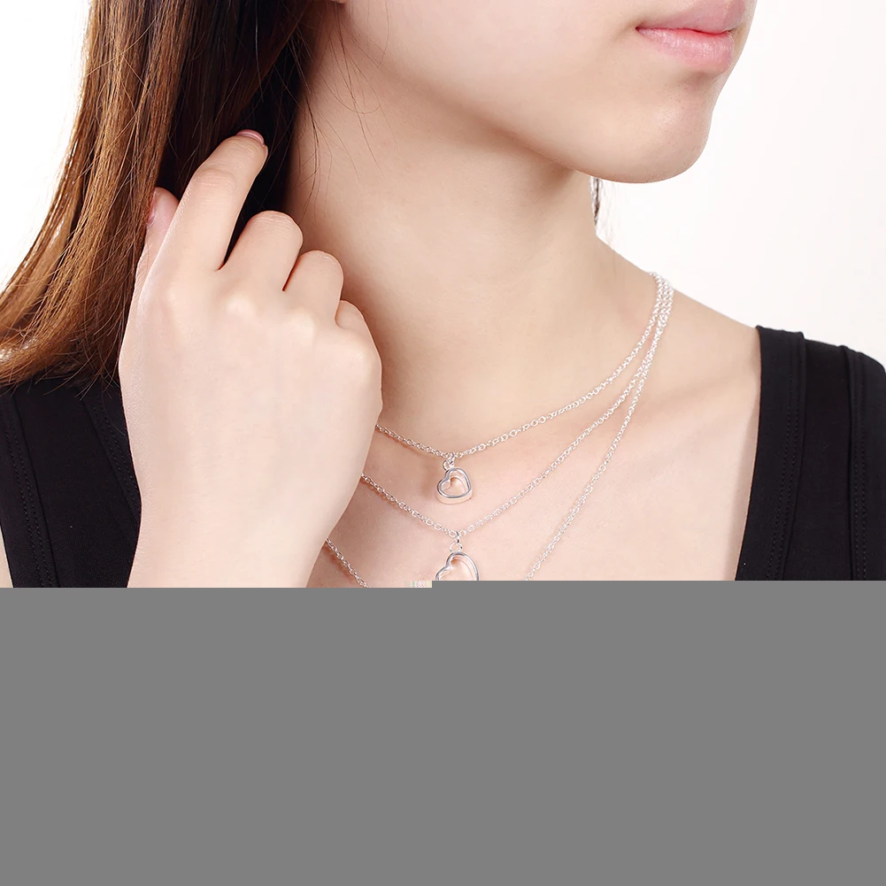 Fashion Party Three Hearts Necklace Women Jewelry Chain Choker for Pendant Necklaces Gift Men and | Украшения и аксессуары