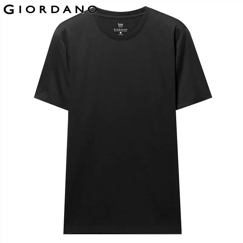 Giordano футболка выполненная из натурального хлопка с короткими рукавами и круглым воротом,имеет два варианта окраса