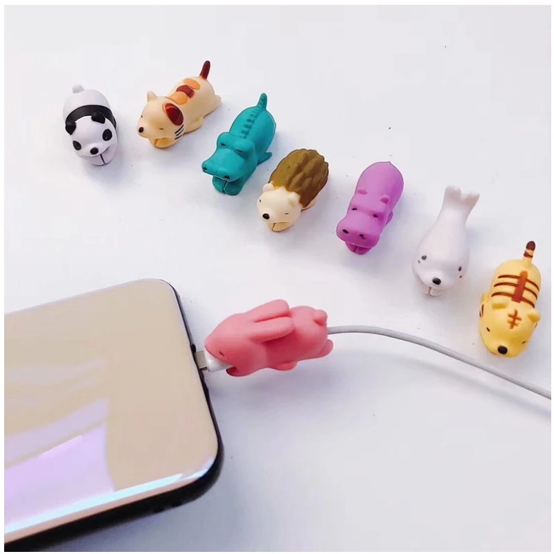 Animal Bite USB Cable Protector Organizer Data Line Management Charging Safe Protection Winder For iPhone 5 6 6s 7 8 | Электроника