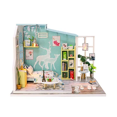 S922 Кукольный дом мебель Diy Миниатюрный 3D Деревянный Miniaturas кукольный домик игрушки для детей на день рождения Рождественские подарки S922 - Цвет: S922