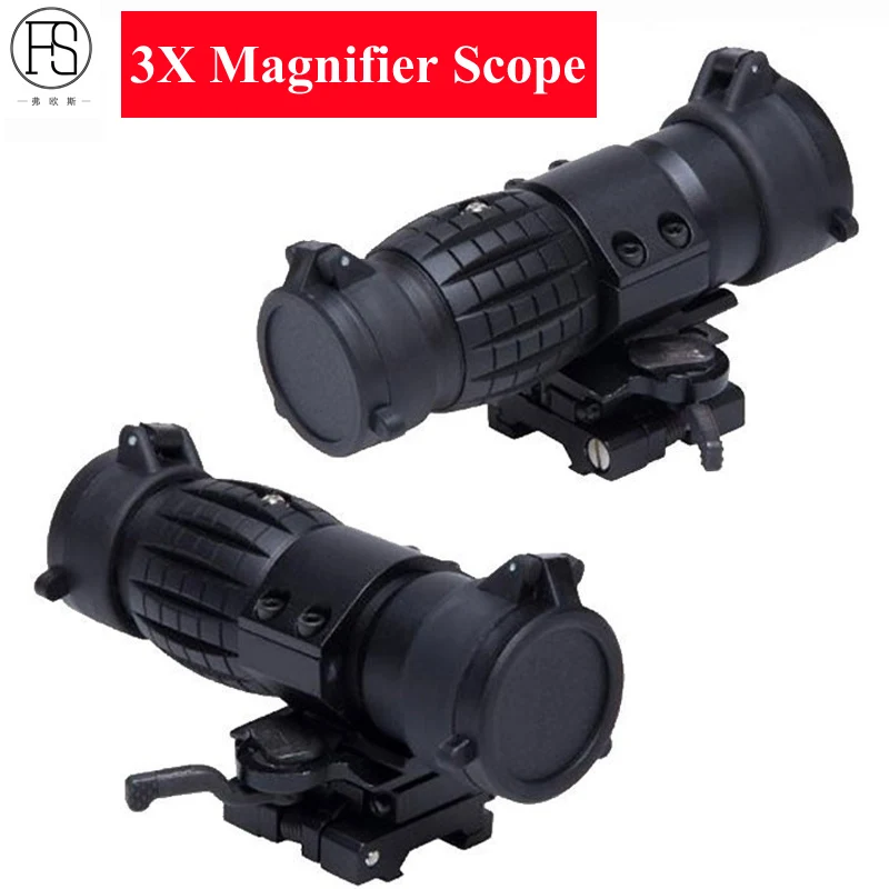 Hunting Shooting Accessories 3x Magnifier Scope Tactical Optics Military Airsoft Gun Magnifying Matt Black 20mm Rail | Спорт и