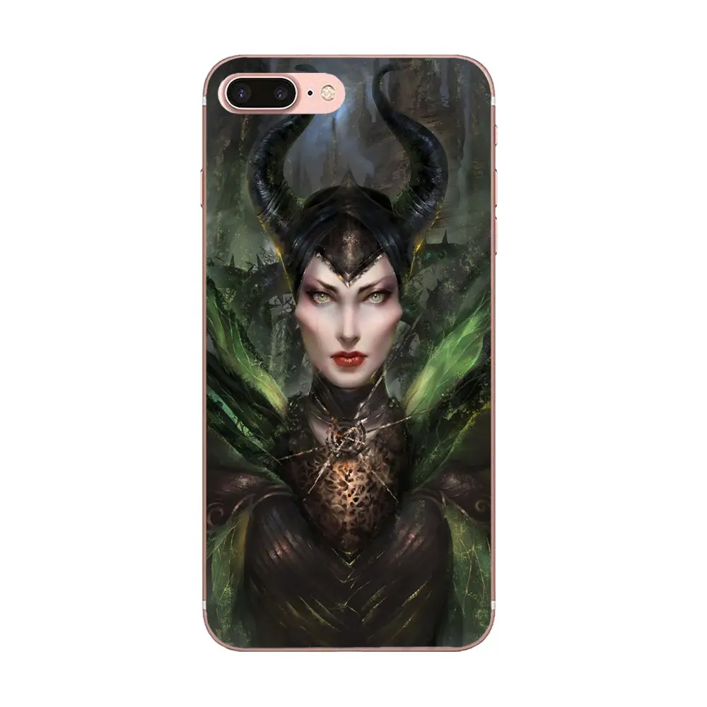 Мягкие аксессуары из ТПУ чехол Maleficent Moive пленка Оригинал для Apple iPhone X XS Max XR 4 4S 5 5C 5S