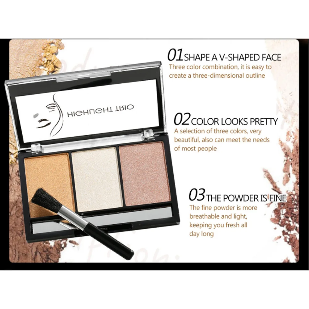 Музыка Роза мерцание золото highlighter пудра палитра основа для лица Золотой сияющий