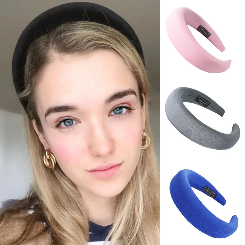 

New Fashion Women Thick Plastic Headband Sponge Hair Hoop Boho Hair Accessories Velvet Hairband For Female Girls Head Wrap L1103
