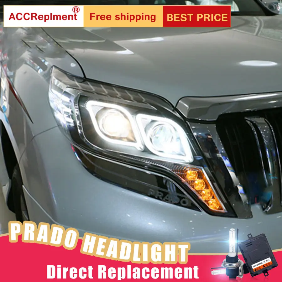 2 шт. светодиодный фары для Toyota prado 2013 2014 Автомобильные ангельские глазки комплект