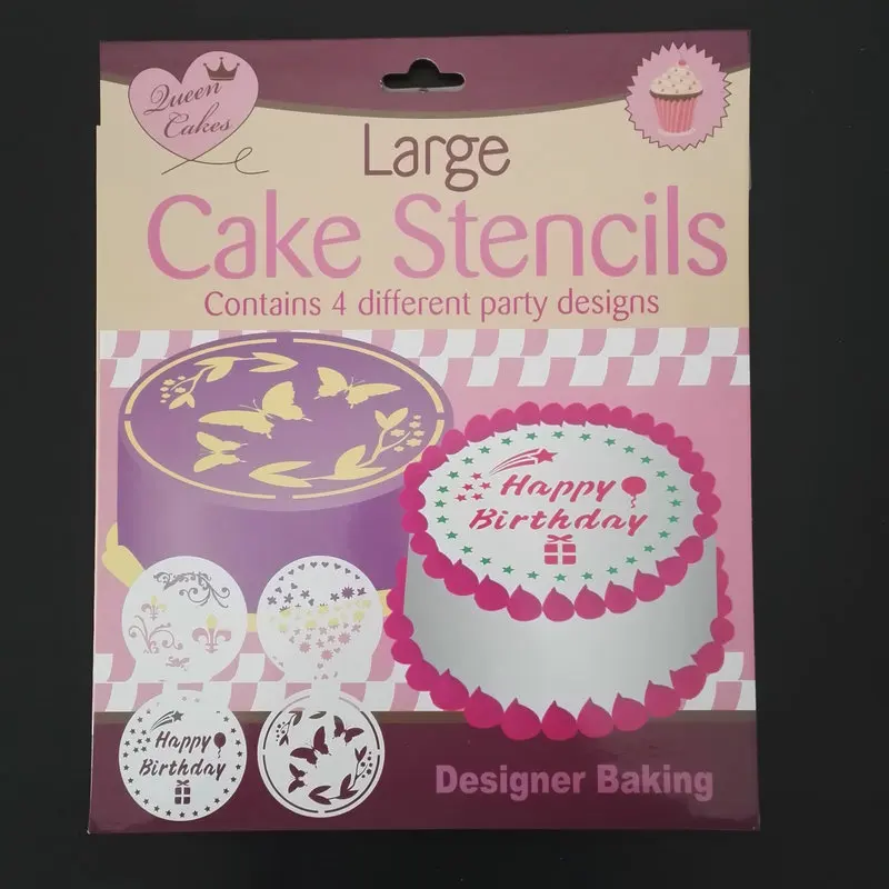 8 дюймов бабочка цветок счастливого дня рождения торт трафареты пластиковые