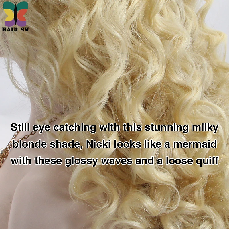 Волосы SW длинные волнистые светлые синтетические парики на шнурках спереди