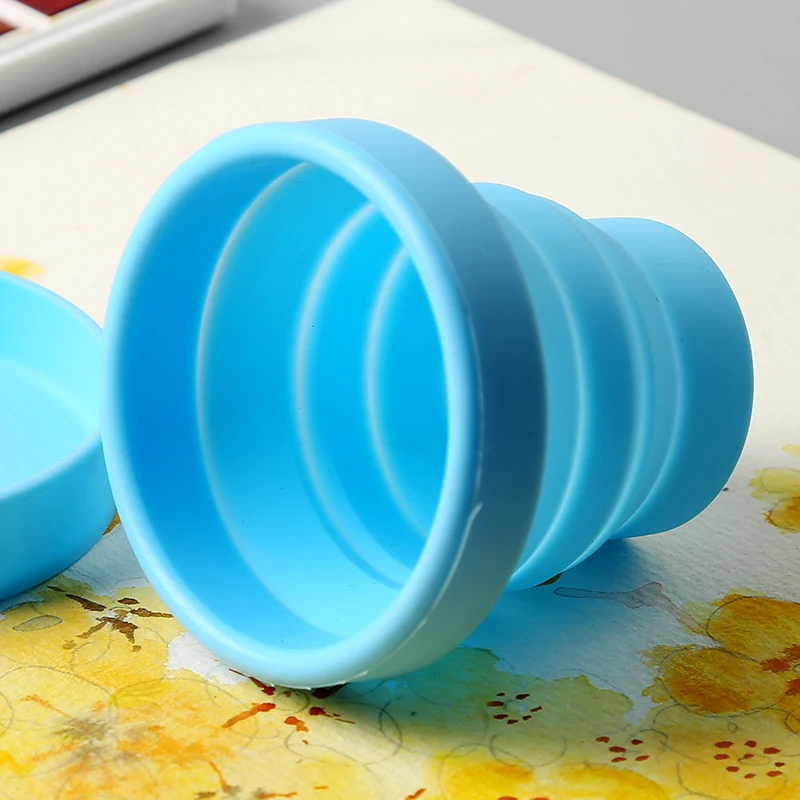 Цветная силиконовая маленькая выдвижная складная акварель для рисования пером