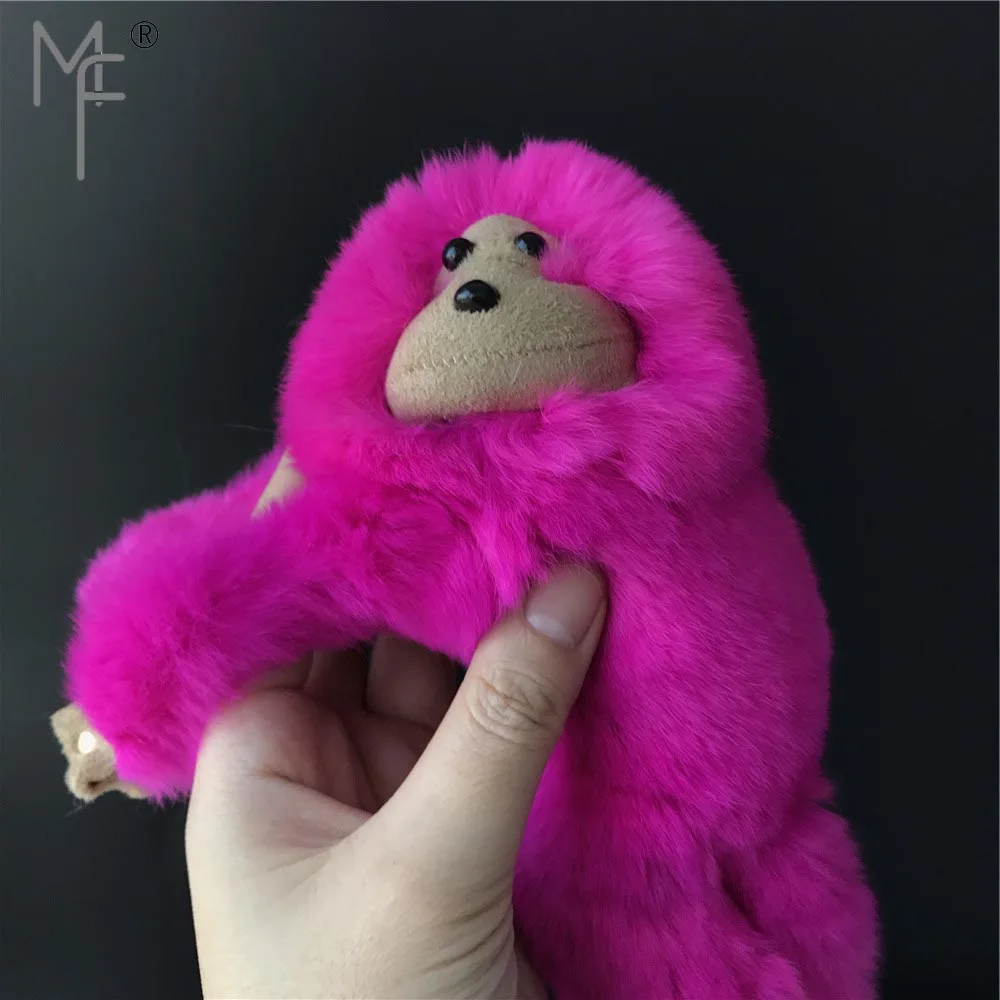 Магия Мех животных-из натуральной кролика рекс Мех животных обезьяна игрушка брелок розовое Цвет кольцо для ключей помпоном сумка Подвеска Интимные аксессуары брелок шарм