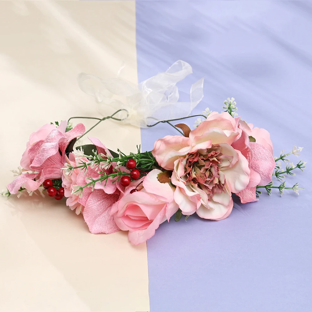 HIYONG Пион цветок корона головная повязка для девочек женщин мама и Дети Детские