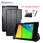 Ультратонкий складной чехол-книжка из искусственной кожи для Google Nexus7 2013, флип-чехол для планшета, подставка для Nexus 7 2nd, Автоматический Режим снапробуждения + пленка + ручка