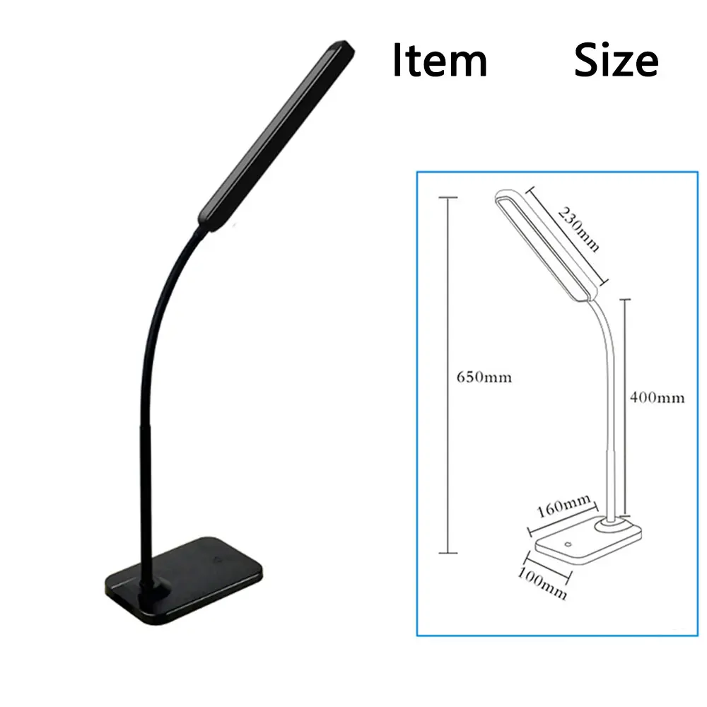 

USB Rechargeable LED Desks Lamp 3 Level Dimmable Reading Table Lamp Touch Switch Study Light for Children Study Read Office Home