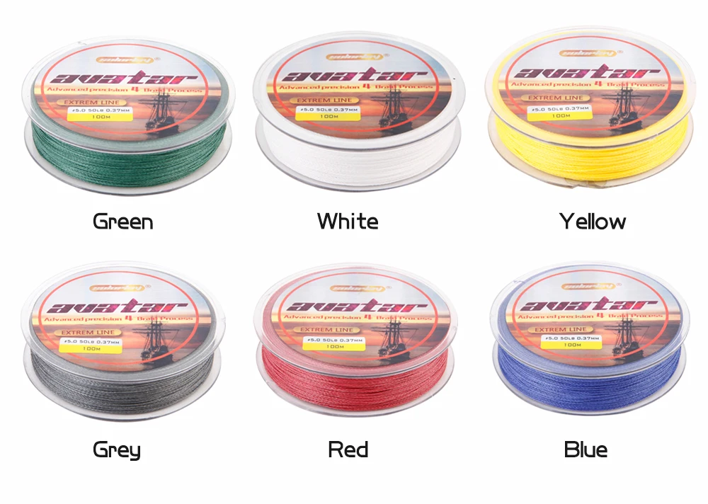 Плетеная рыболовная леска 4 нити 100 м 6 80lb|4 strands|fishing linebraided fishing line |