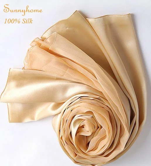 Aztec Женский Осенний модный свитер hijabs100 % Сатиновые шелковые золотистые шарфы и