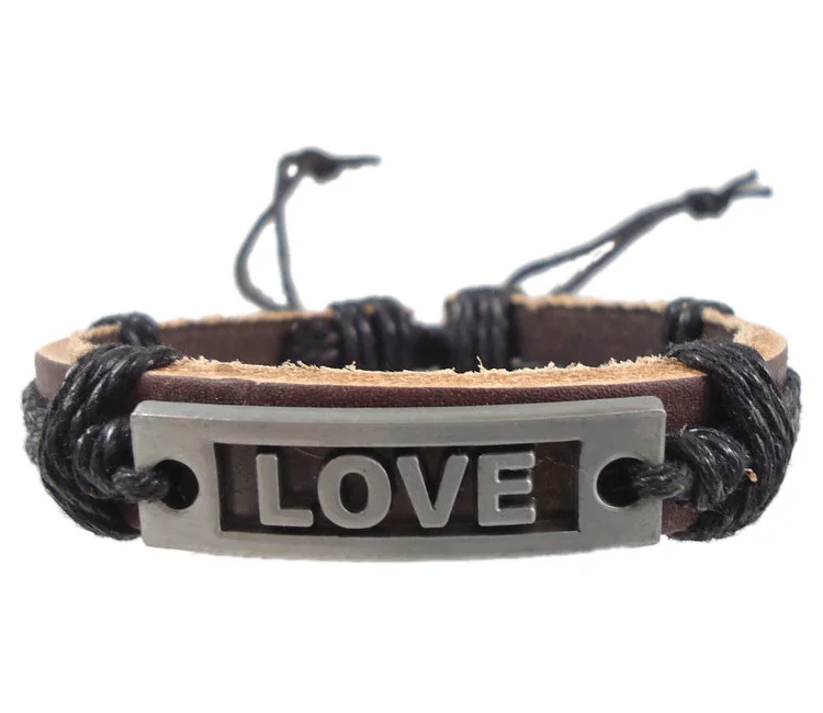 2016 модный плетеный Шарм ручной работы с надписью love пояс из натуральной кожи