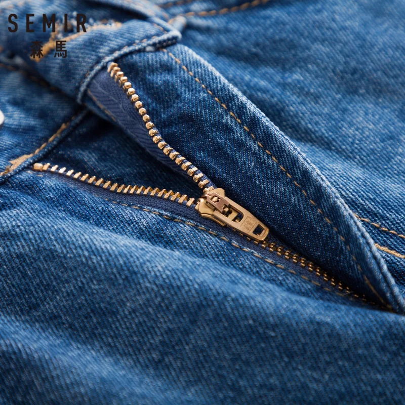 Мужские джинсы SEMIR 100% хлопок облегающие с боковым карманом мужские из потертой