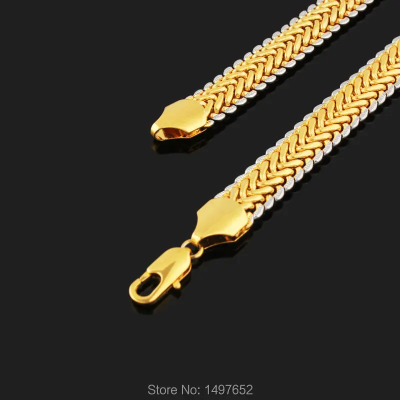 Новинка Трендовое двухцветное ожерелье позолоченное/посеребренное 11 мм 22 дюйма