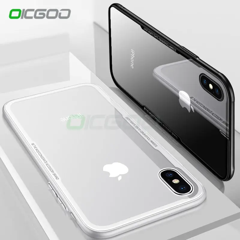 OICGOO роскошный задний стеклянный чехол для телефона iphone 8 7 6 Plus X противоударное