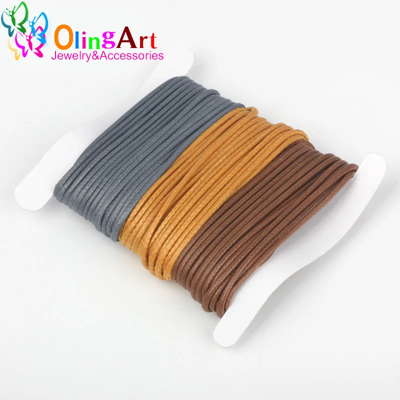 Лидер продаж OlingArt 9 м/карточка 3 цвета смешанный вощеный хлопковый шнур для