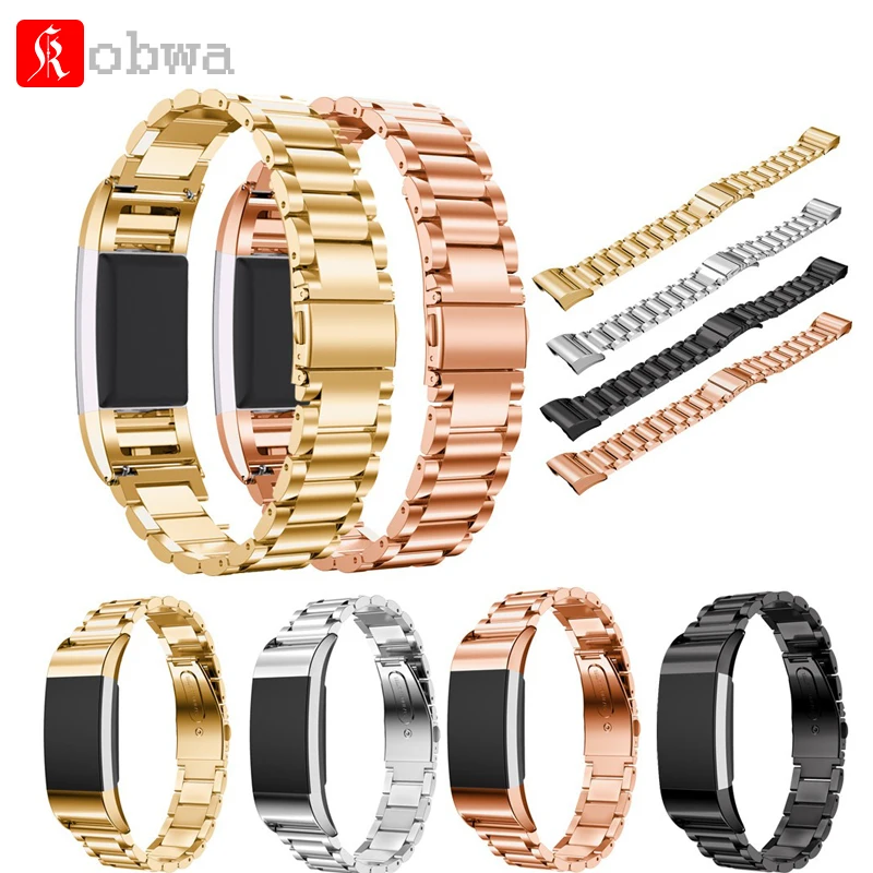 Нержавеющая сталь часы для fitbit заряд 2 ремешок Band Ссылка Браслет смарт аксессуар