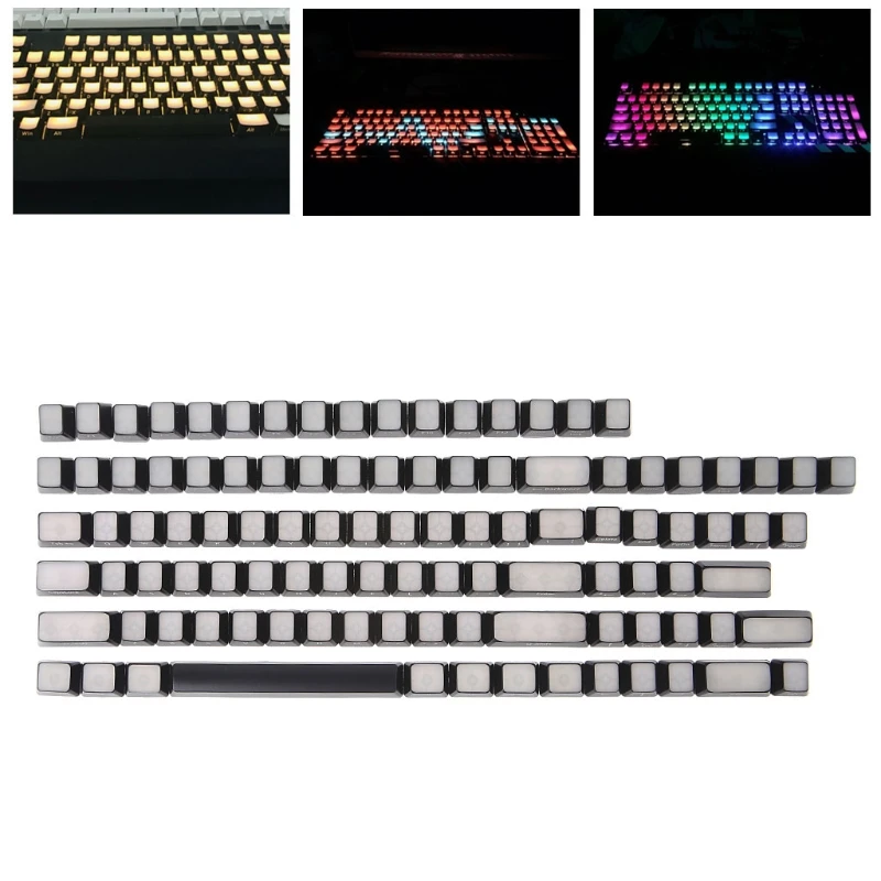 1 комплект RGB передняя сторона печатная подсветка колпачки 104 ISO ANSI раскладка с подсветкой OEM колпачки